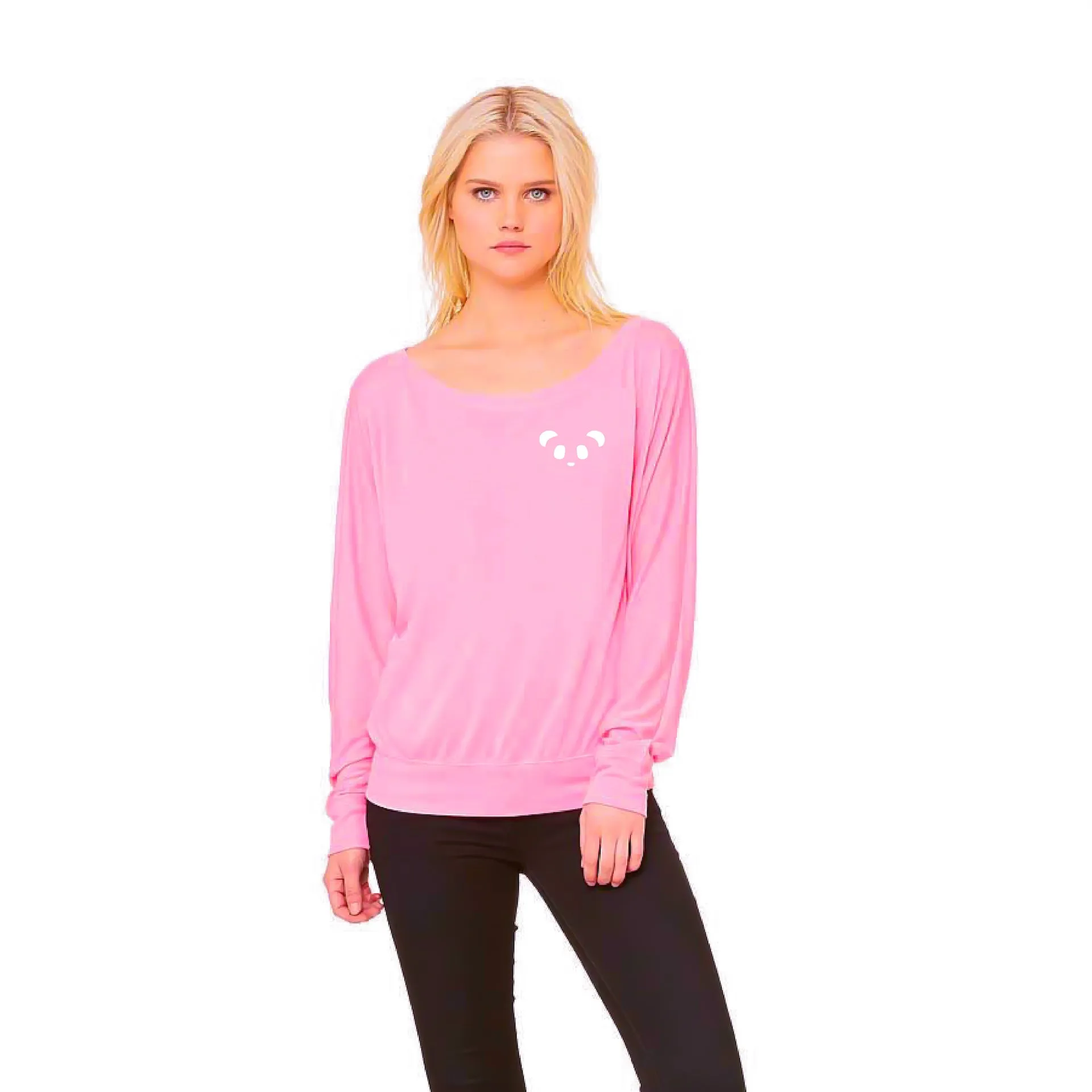 Ladies' Flowy Long Sleeve Off Shoulder Tee