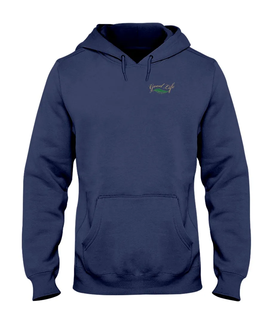 Latitude Attitude Caribbean Map Back Print Beach Hoodie
