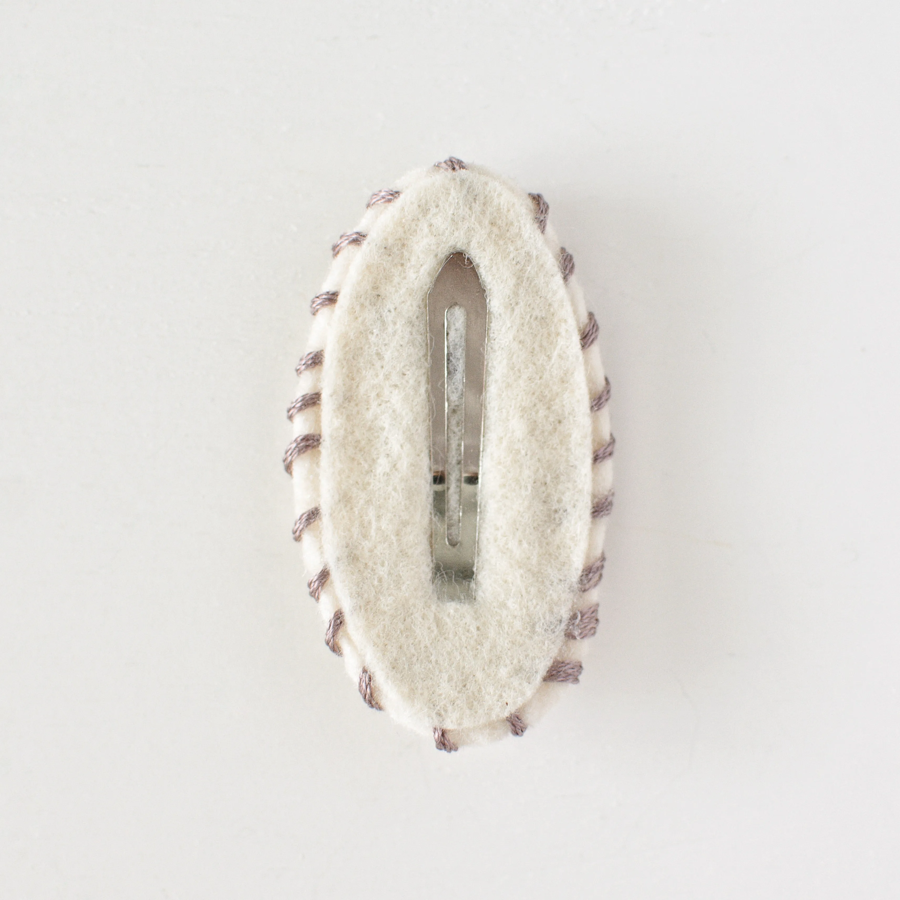 Lavender Flower Wool Felt Snap Clip