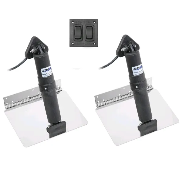 Lectrotab 12V 9" x 12" Trim Tab Package with Rocker Switch