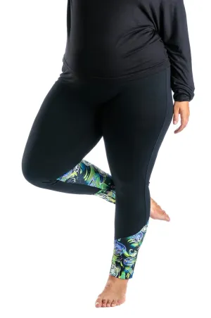 Legging Sport long Le Sideback 26'' Taille Plus (Noir/Paisley) de MOOV Activewear