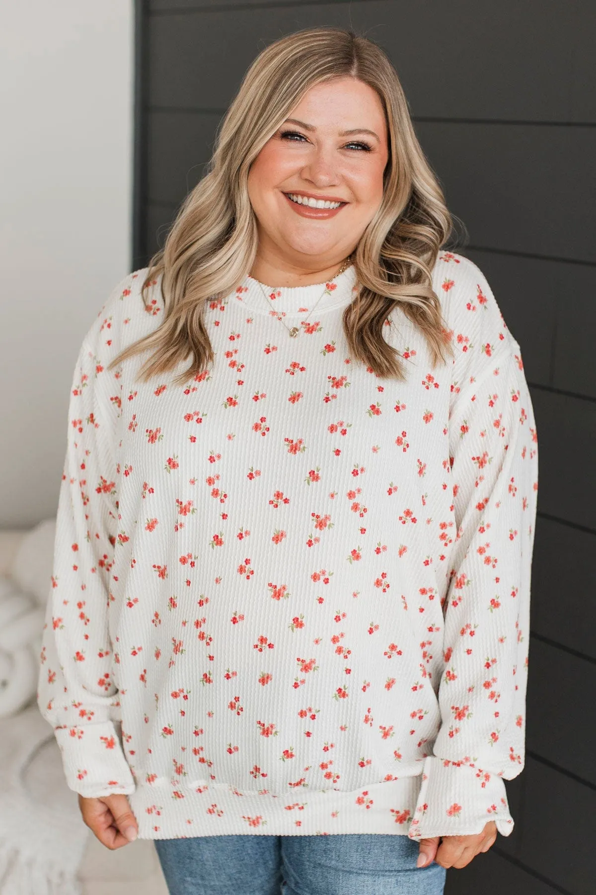 Let’s Go Shopping Floral Top- Ivory & Pink