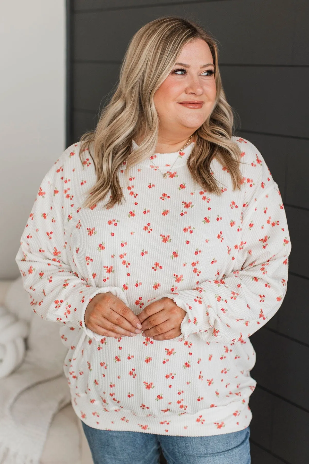 Let’s Go Shopping Floral Top- Ivory & Pink