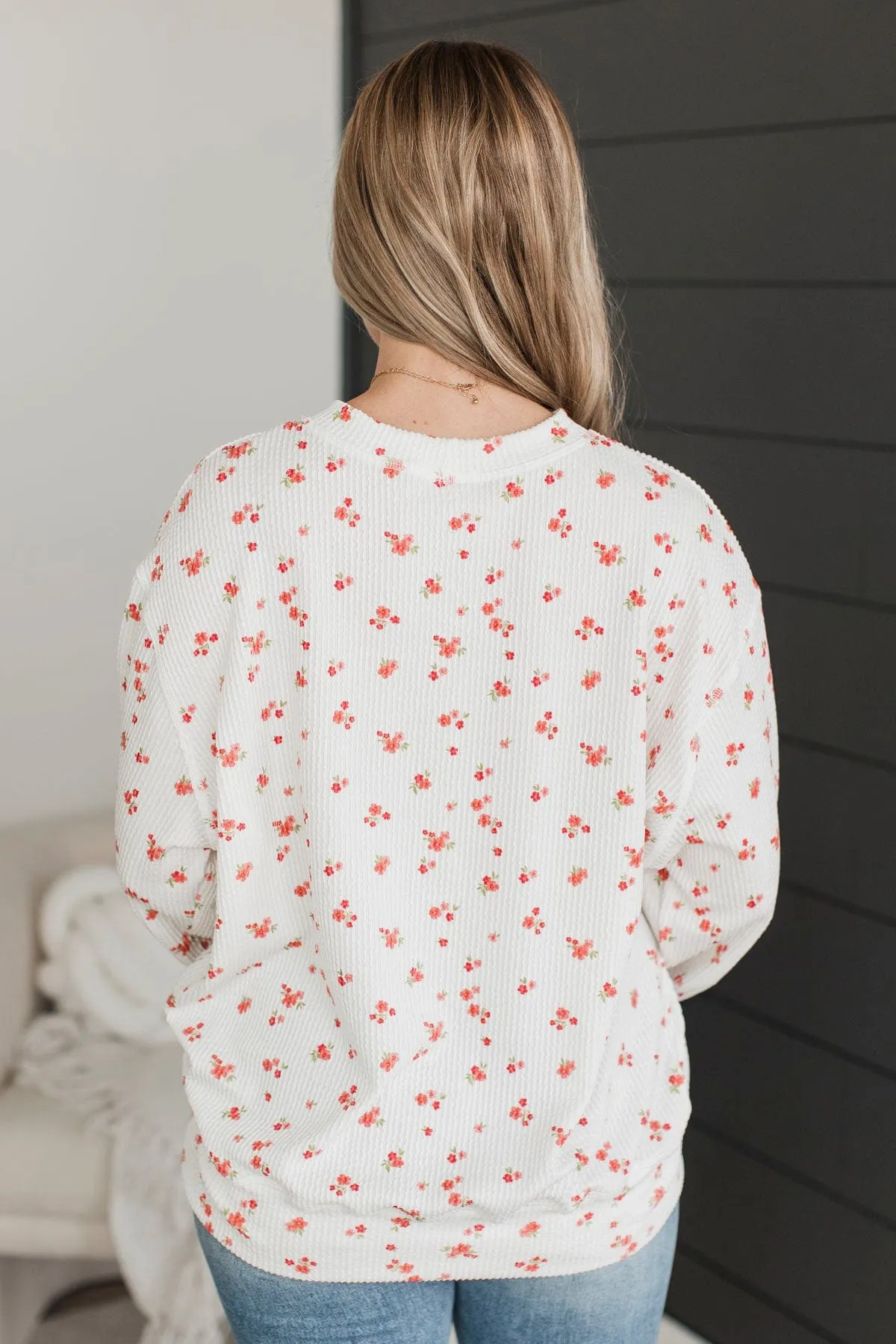 Let’s Go Shopping Floral Top- Ivory & Pink