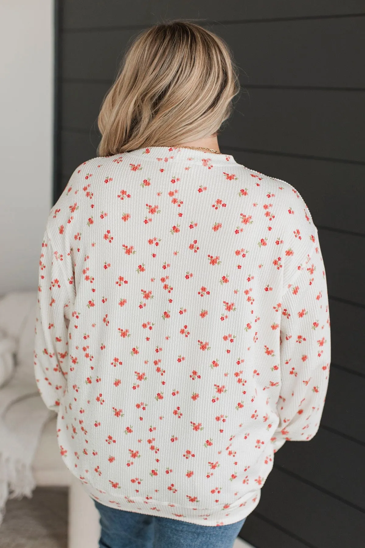 Let’s Go Shopping Floral Top- Ivory & Pink