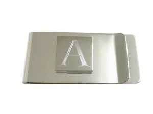 Letter A Etched Monogram Money Clip