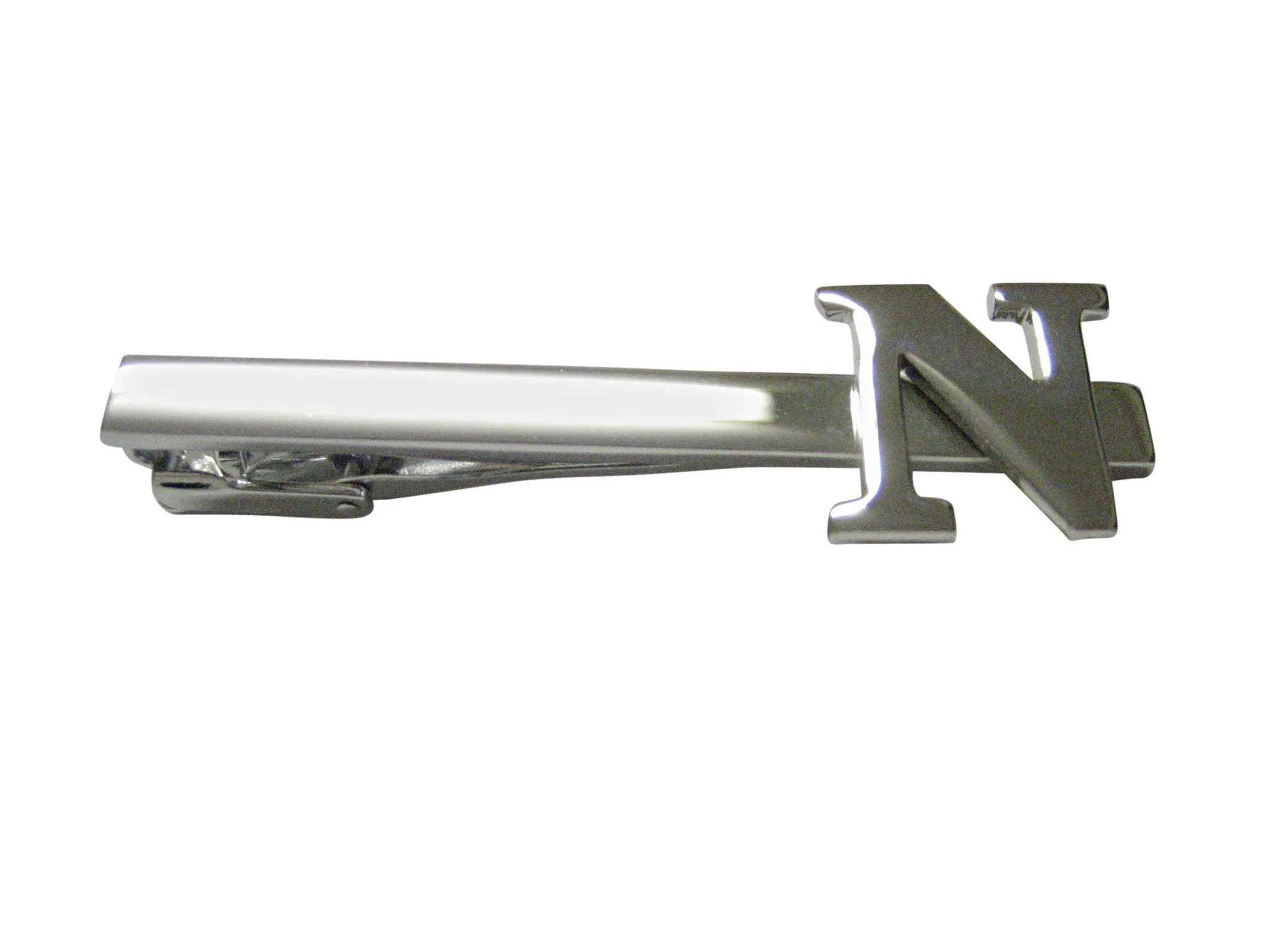 Letter N Monogram Square Tie Clip