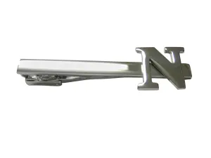 Letter N Monogram Square Tie Clip