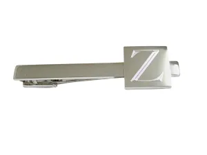Letter Z Etched Monogram Square Tie Clip