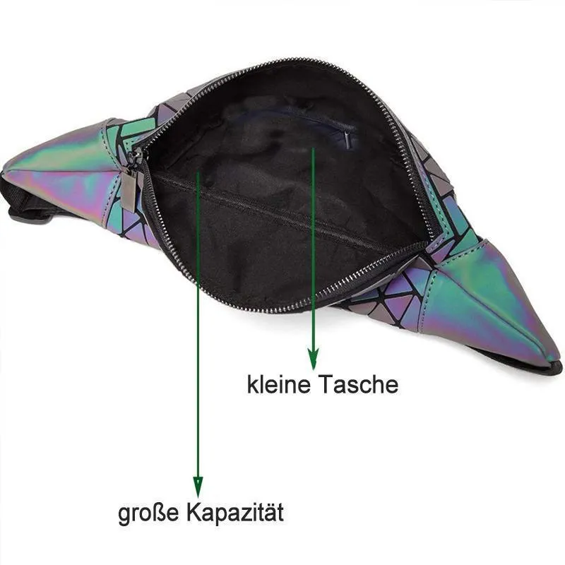 Leuchtende Tasche mit geometrischem Stil