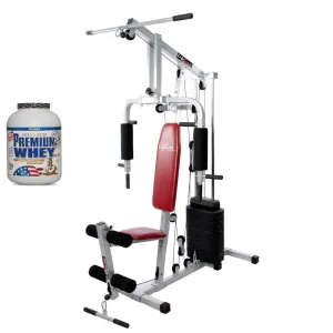 Lifeline Home Gym Set 002 Bonus with Weider Premium whey Protein 2.3kg (Chocolate Nougat) || Available on EMI