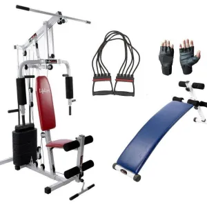 Lifeline Home Gym Set 002 For Workout At Home Bundles With Chest Expander, Gym Gloves and Fitness Curve Bench 5501A || Available on EMI