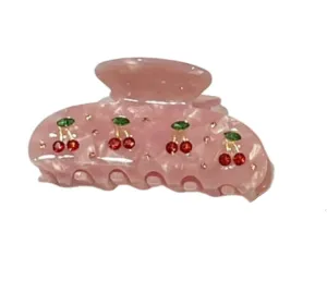 Lil Darlings Rhinestone Cherry Embellished Hair Clip