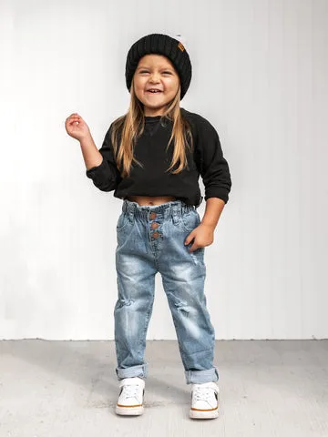 Little Bipsy Paperbag Waist Denim - Light Wash