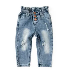 Little Bipsy Paperbag Waist Denim - Light Wash