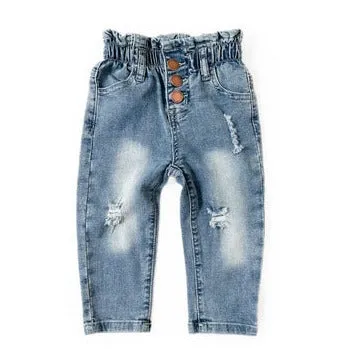 Little Bipsy Paperbag Waist Denim - Light Wash