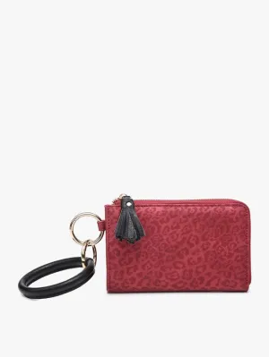 Liv Bangle Wristlet in Cherry Red Leopard