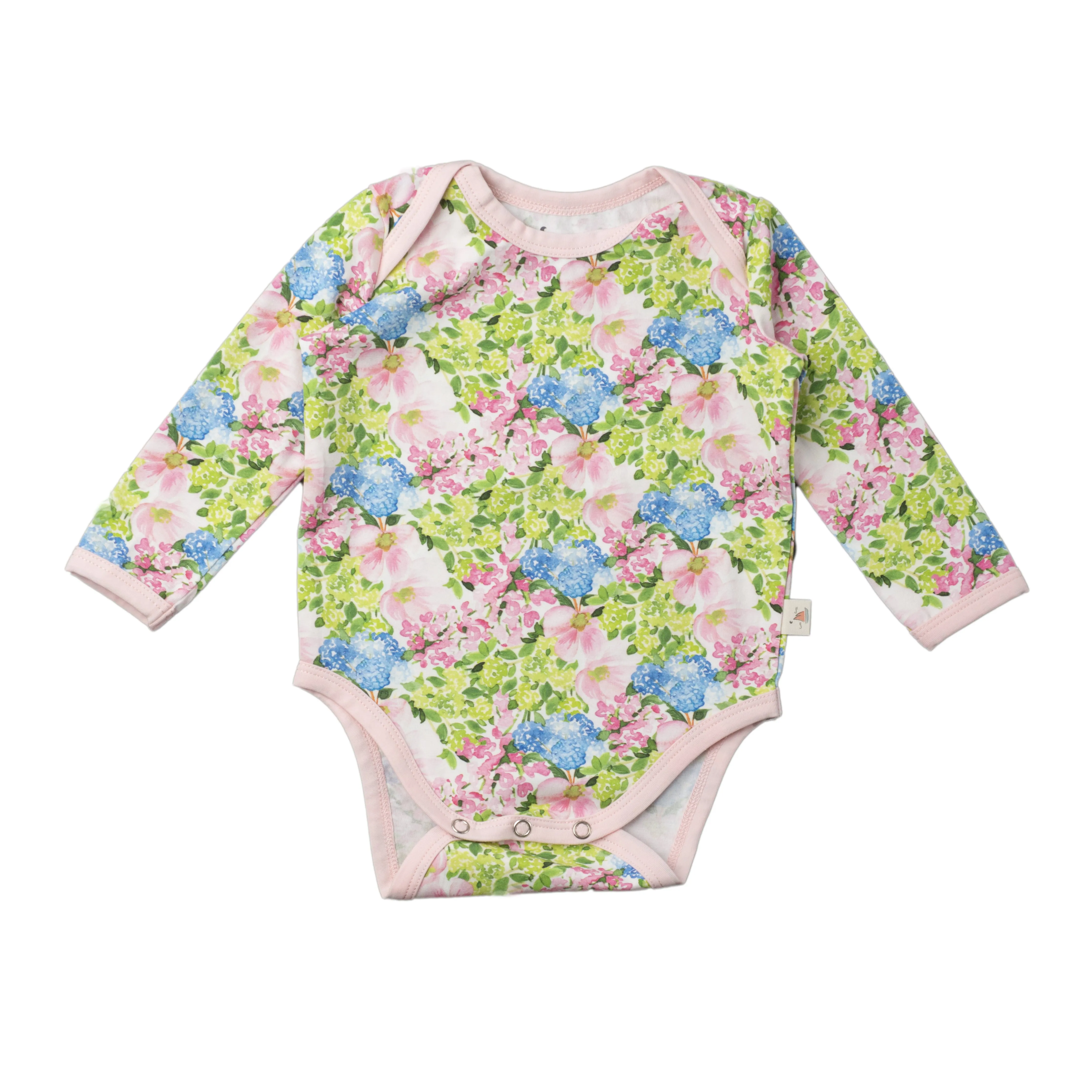 Long Sleeve Bodysuit with Solid Trim