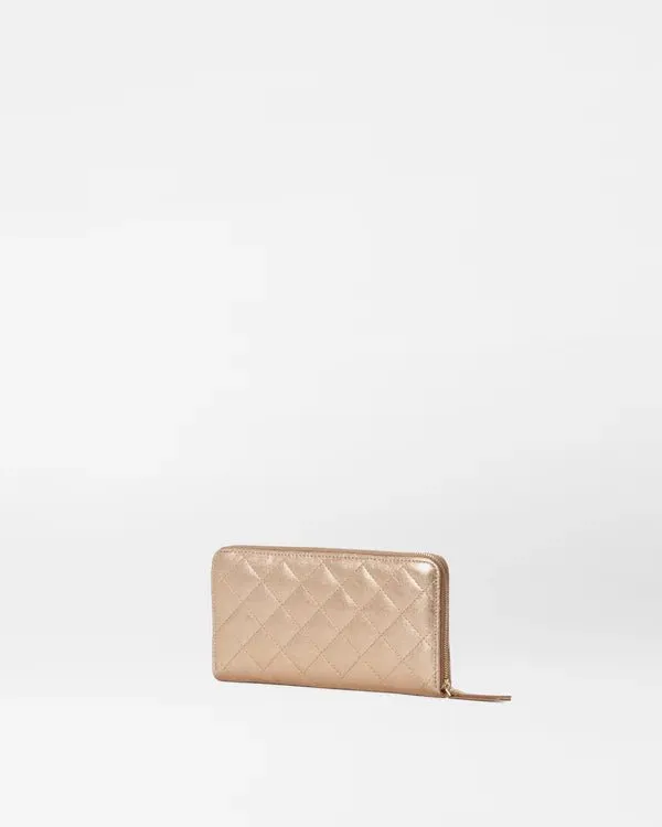 LONG ZIP ROUND WALLET HONEY METALLIC