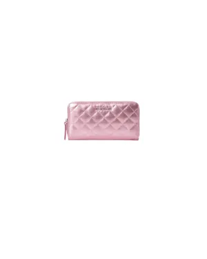 LONG ZIP ROUND WALLET ROSE METALLIC