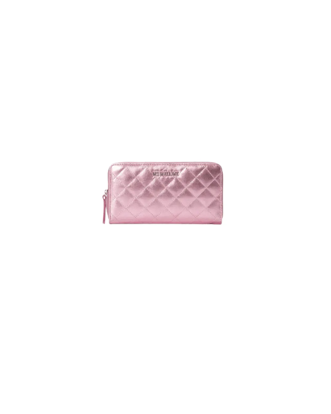 LONG ZIP ROUND WALLET ROSE METALLIC
