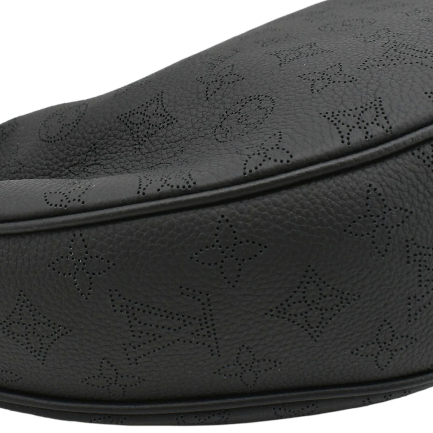LOUIS VUITTON Baia MM Perforated Mahina Leather Shoulder Bag Black