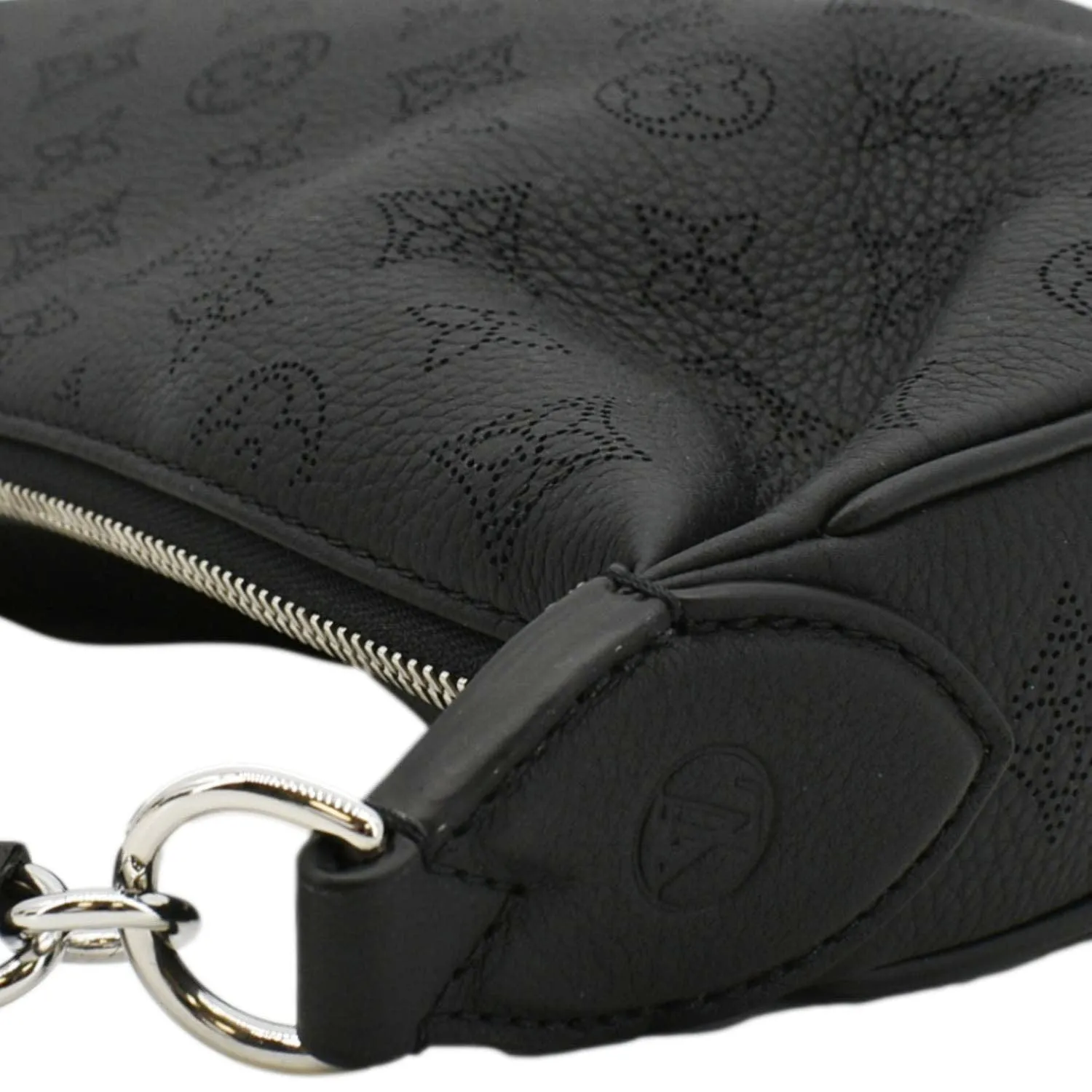 LOUIS VUITTON Baia MM Perforated Mahina Leather Shoulder Bag Black