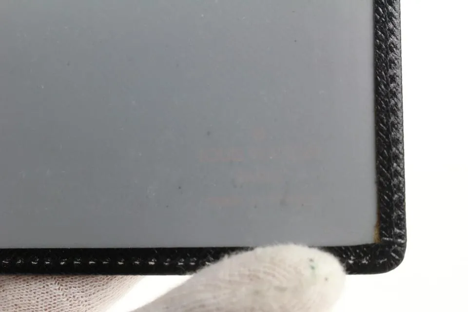 Louis Vuitton Black Leather Card Holder Wallet Case Taiga 430lv61