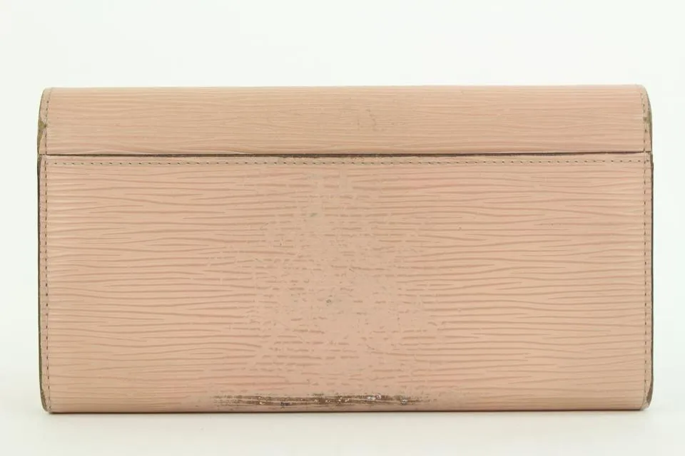 Louis Vuitton Blush Pink Epi Leather Sarah Long Flap Wallet 18lvs18