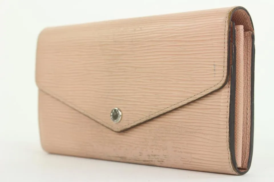 Louis Vuitton Blush Pink Epi Leather Sarah Long Flap Wallet 18lvs18