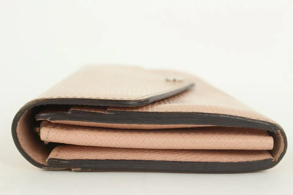 Louis Vuitton Blush Pink Epi Leather Sarah Long Flap Wallet 18lvs18