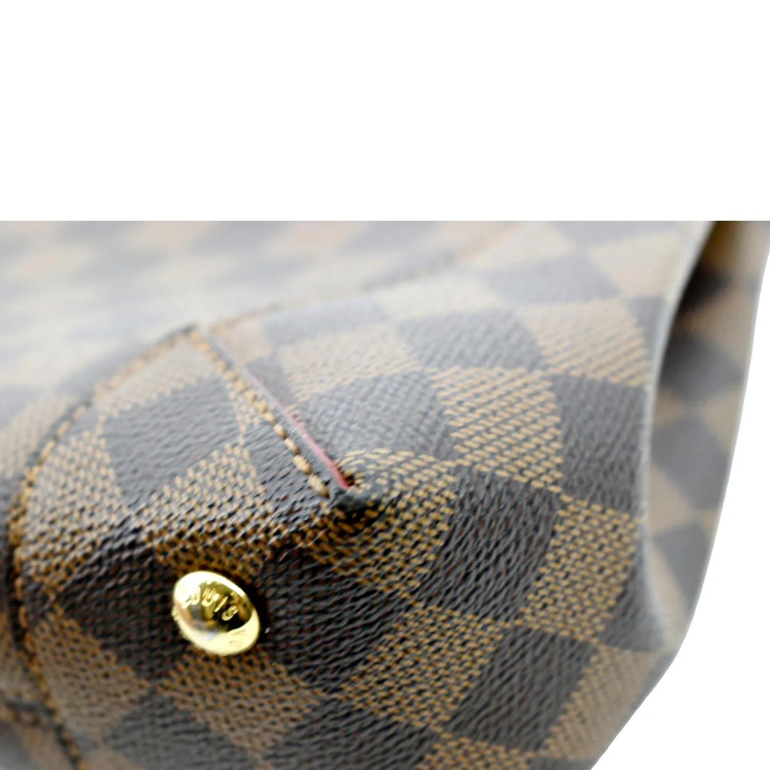 LOUIS VUITTON Caissa Chain Damier Ebene Clutch Shoulder Bag Brown