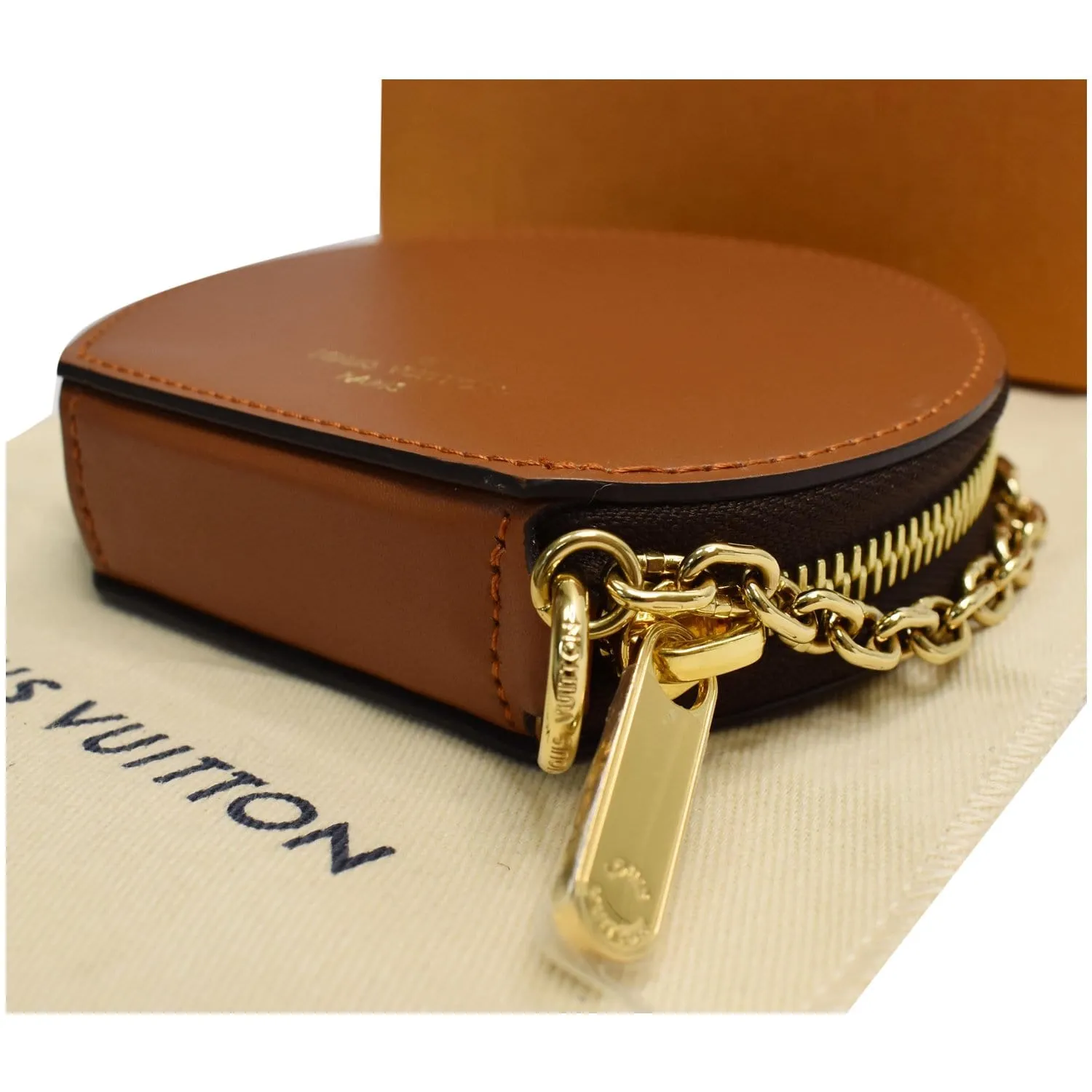 LOUIS VUITTON Catogram Micro Boite Chapeau Canvas Hat Box Bag Marron/Orange