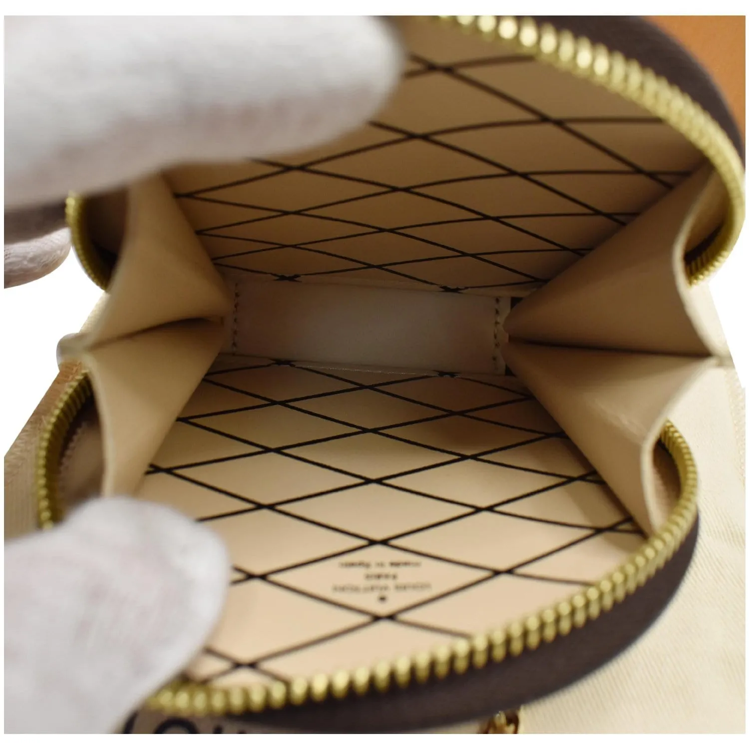 LOUIS VUITTON Catogram Micro Boite Chapeau Canvas Hat Box Bag Marron/Orange