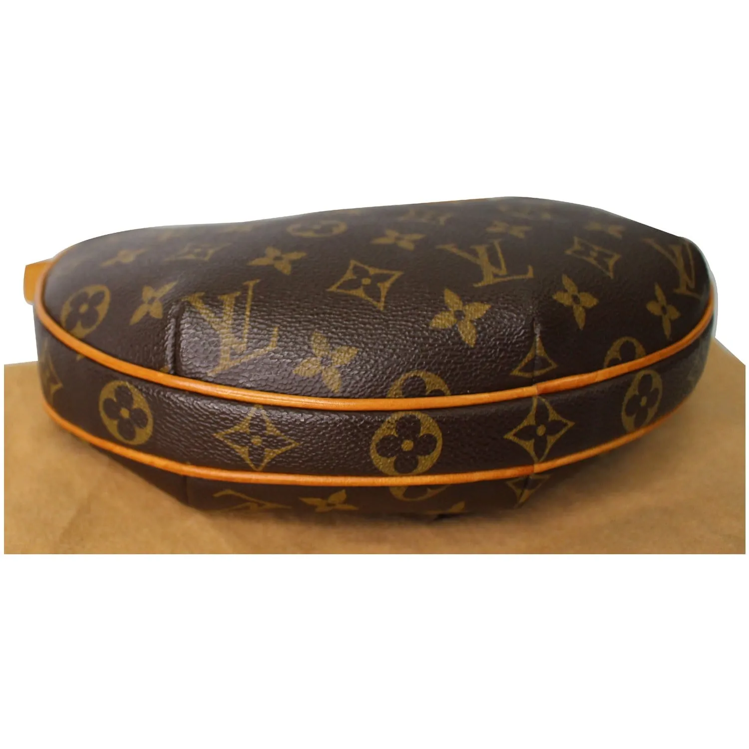 LOUIS VUITTON Croissant PM Monogram Canvas Shoulder Bag Brown