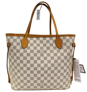 LOUIS VUITTON Damier Azur Neverfull MM Tote Bag