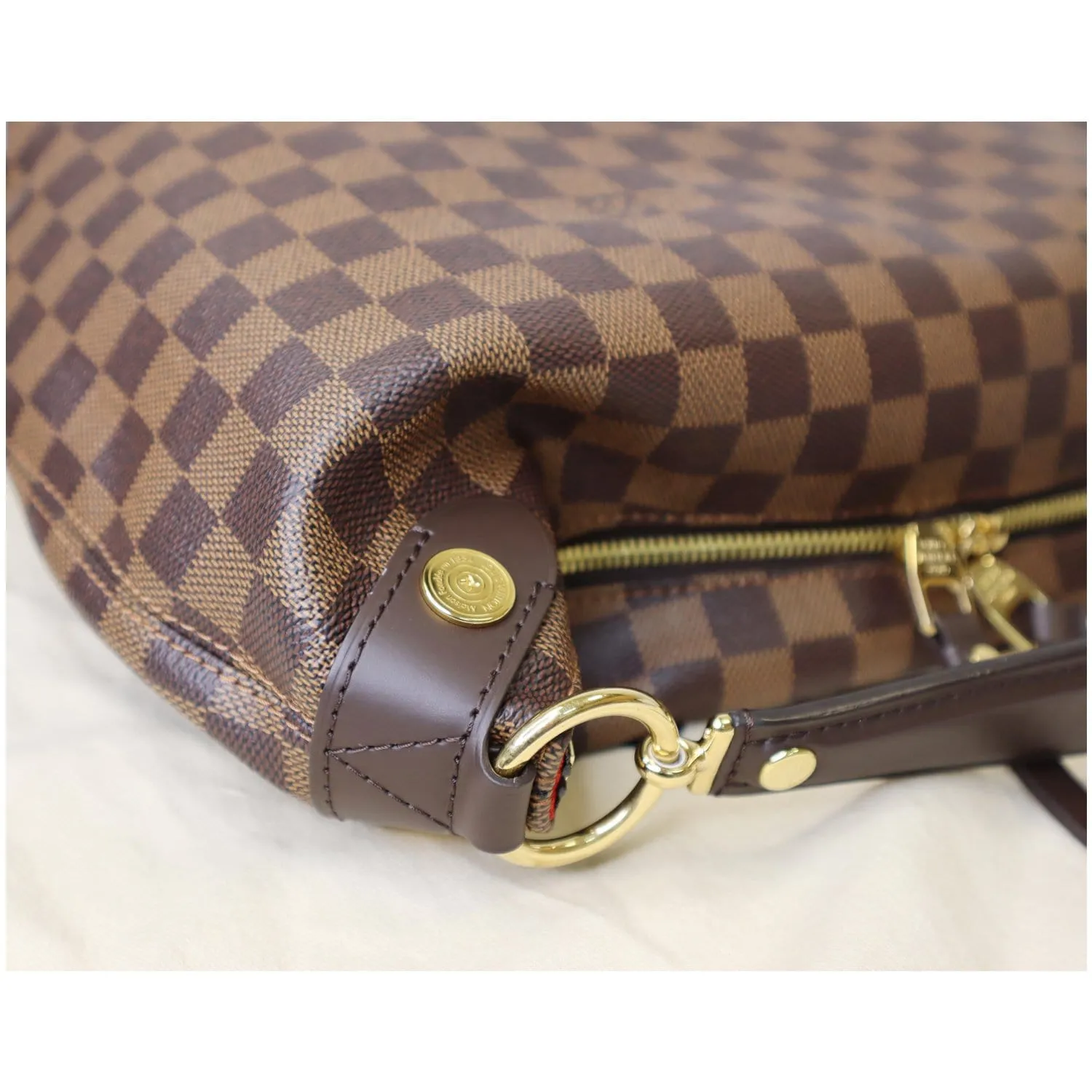 LOUIS VUITTON Duomo Hobo Damier Ebene Shoulder Bag Brown