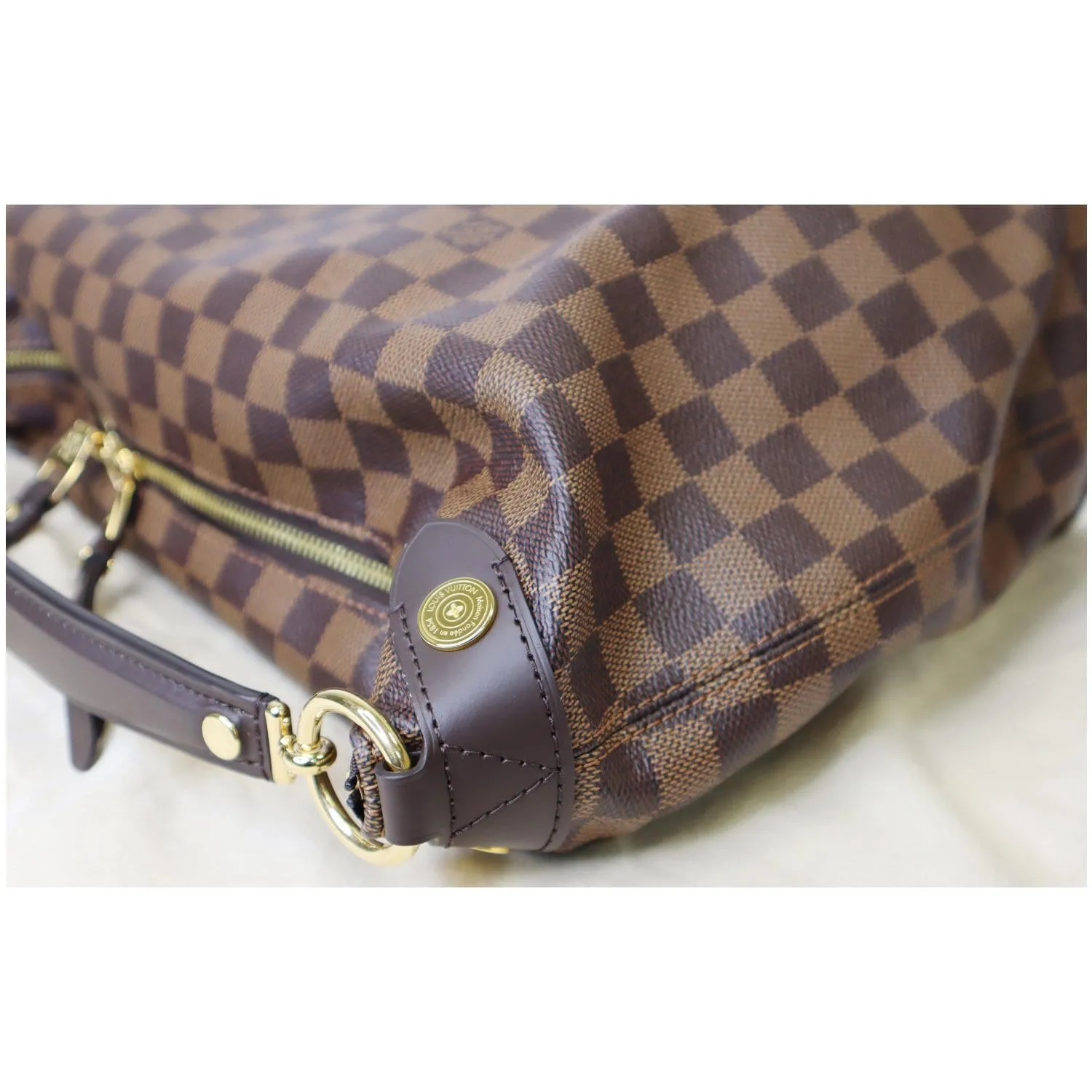 LOUIS VUITTON Duomo Hobo Damier Ebene Shoulder Bag Brown