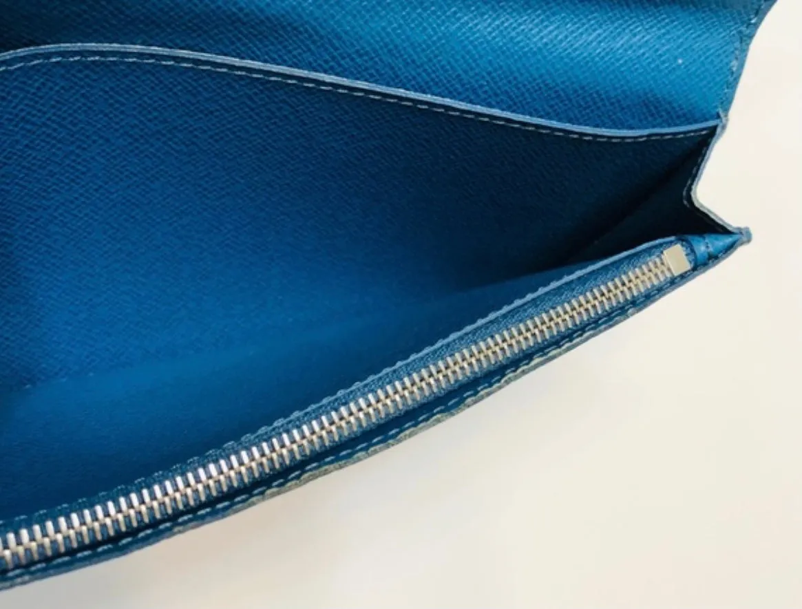 LOUIS VUITTON Epi Brazza Wallet Toledo Blue