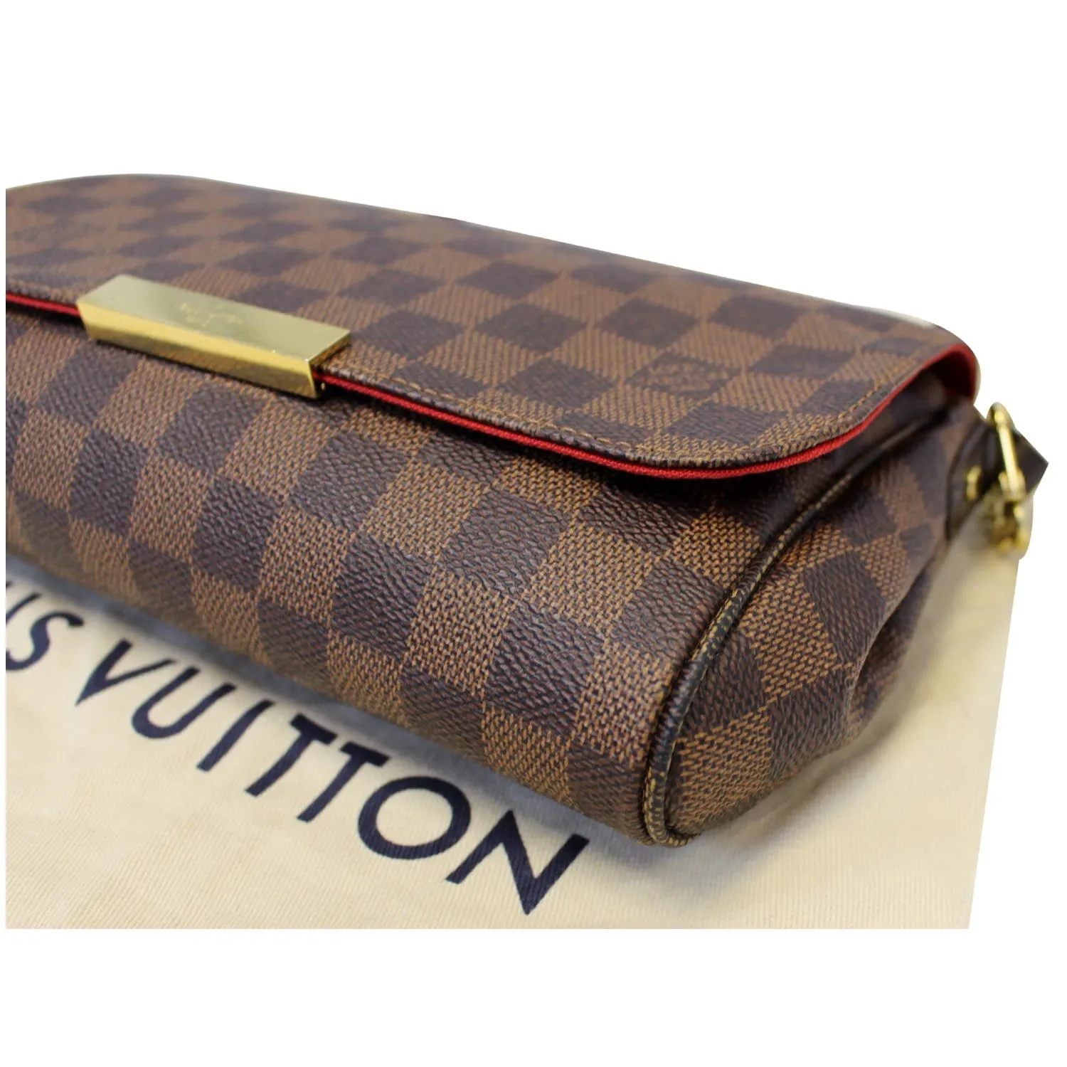 LOUIS VUITTON Favorite MM Damier Ebene Crossbody Bag Brown