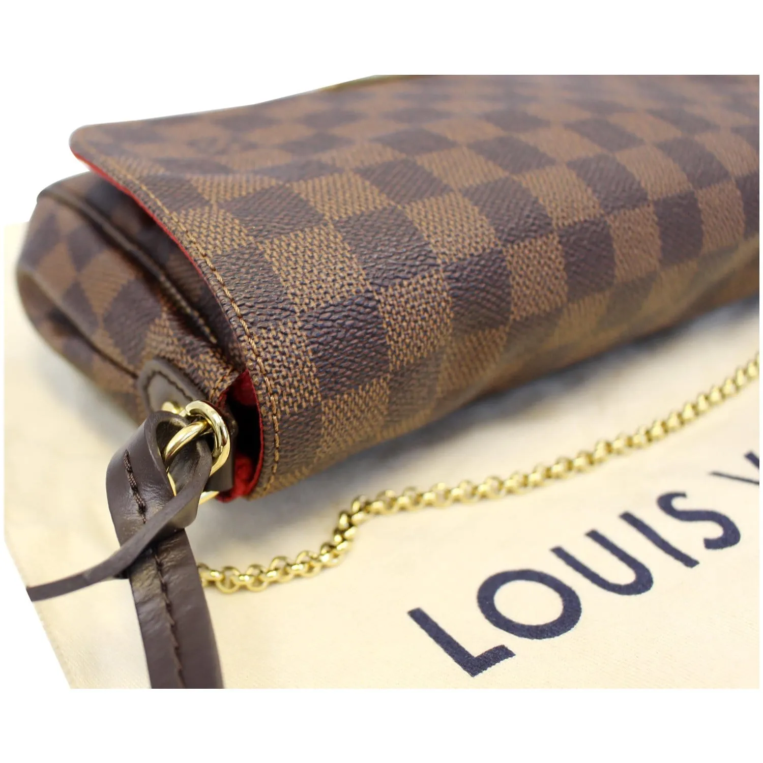 LOUIS VUITTON Favorite MM Damier Ebene Crossbody Bag Brown