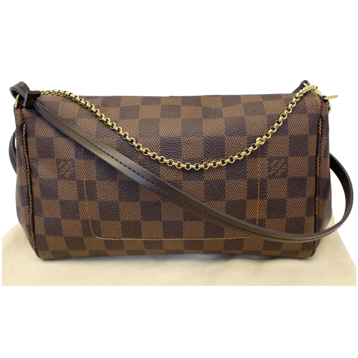 LOUIS VUITTON Favorite MM Damier Ebene Crossbody Bag Brown