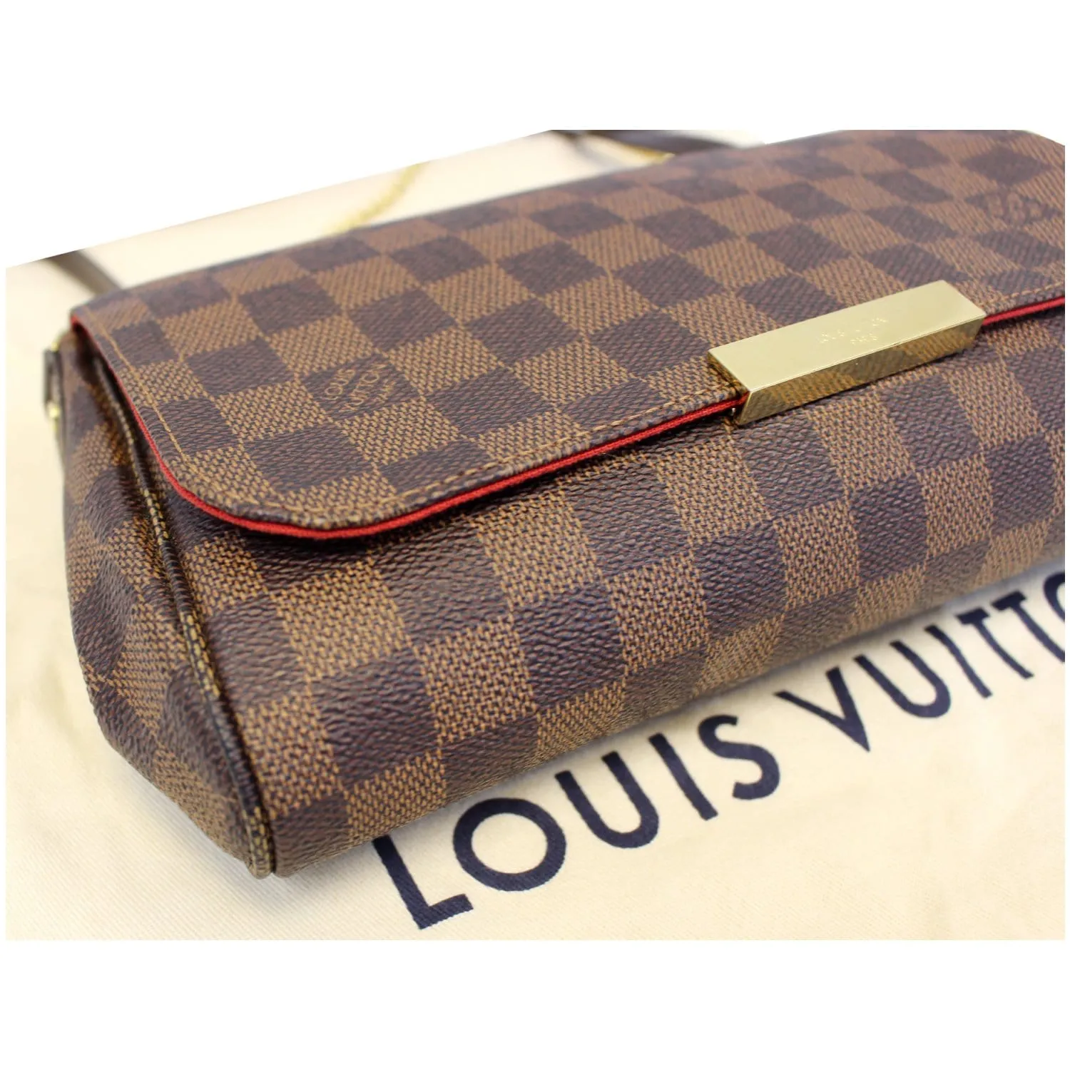 LOUIS VUITTON Favorite MM Damier Ebene Crossbody Bag Brown