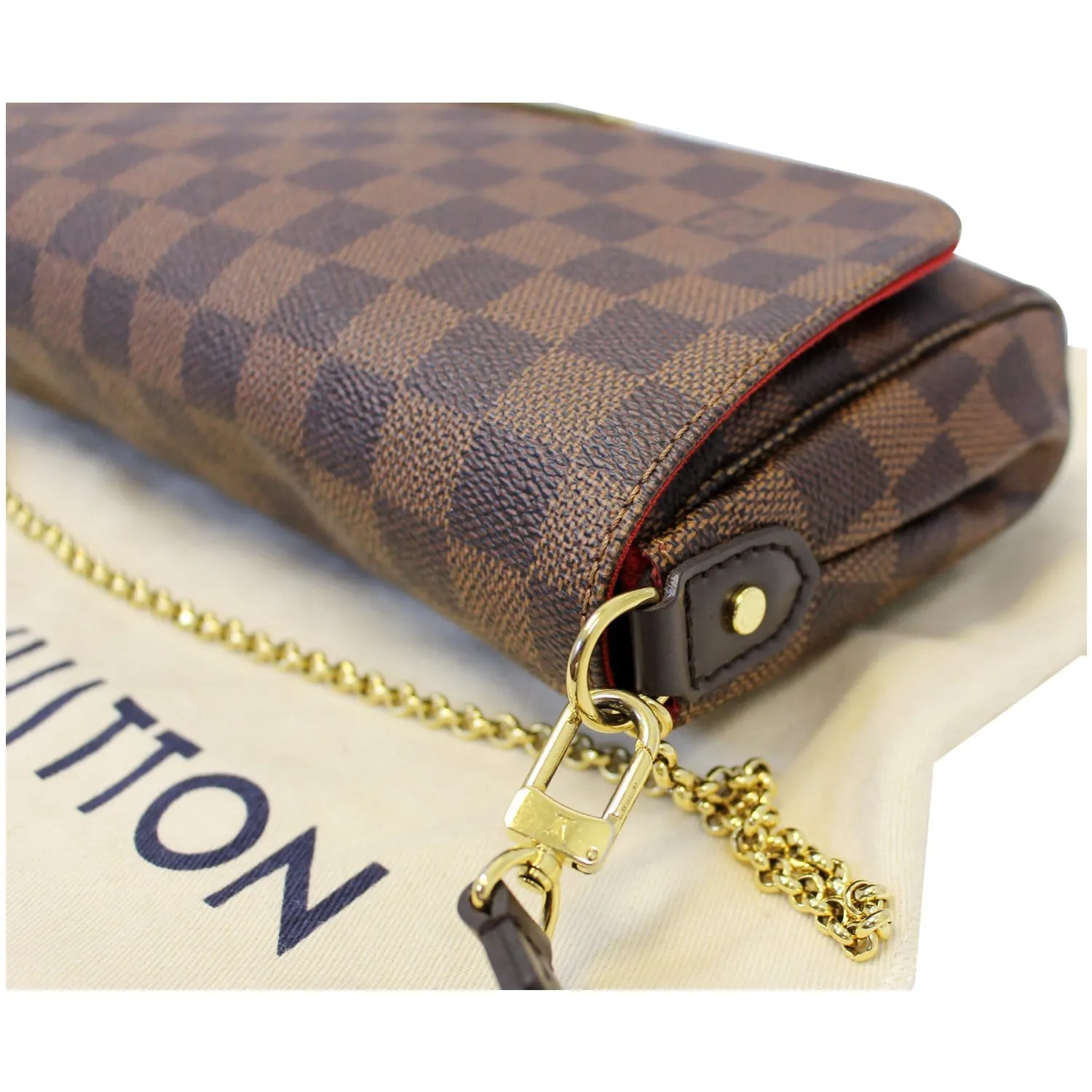 LOUIS VUITTON Favorite MM Damier Ebene Crossbody Bag Brown