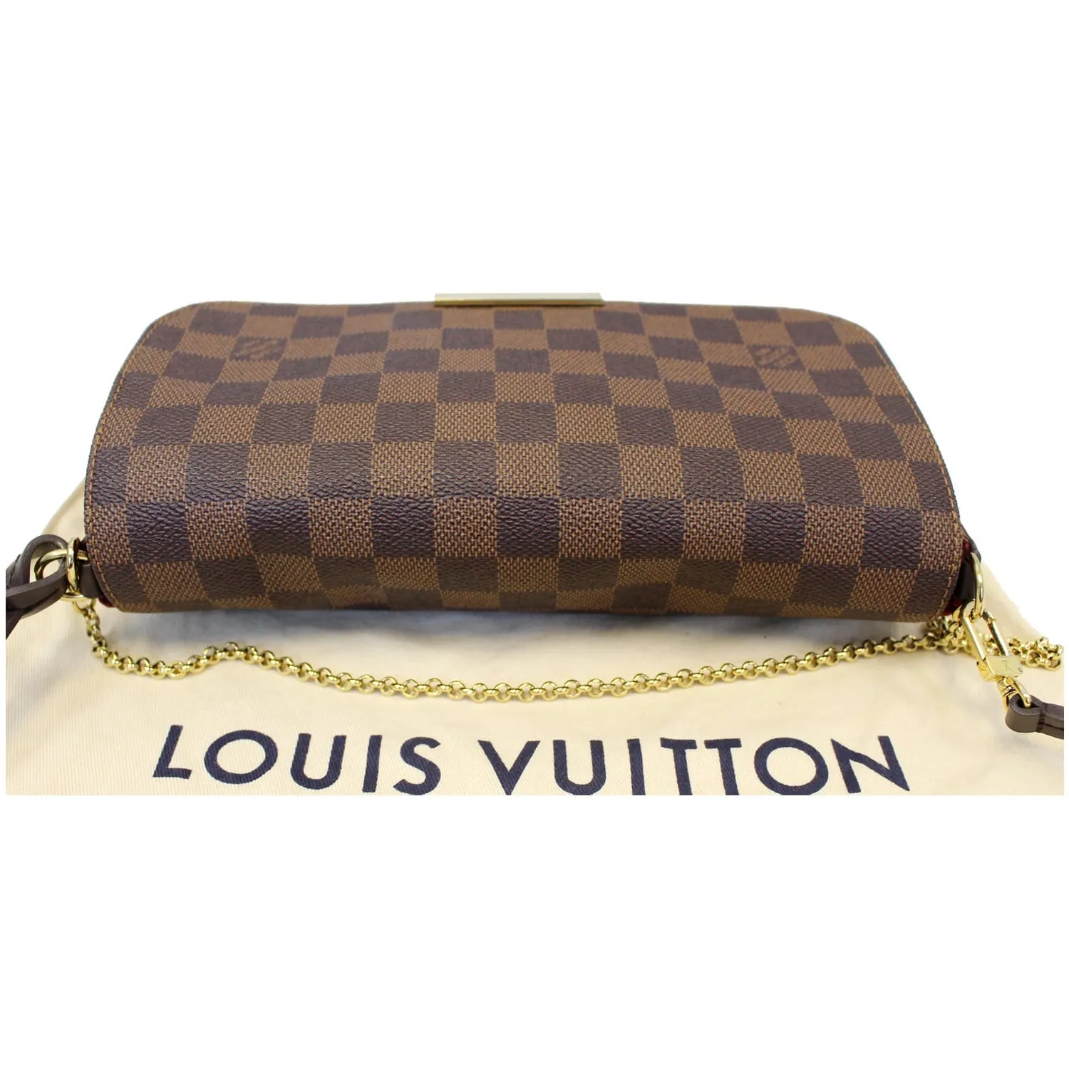 LOUIS VUITTON Favorite MM Damier Ebene Crossbody Bag Brown