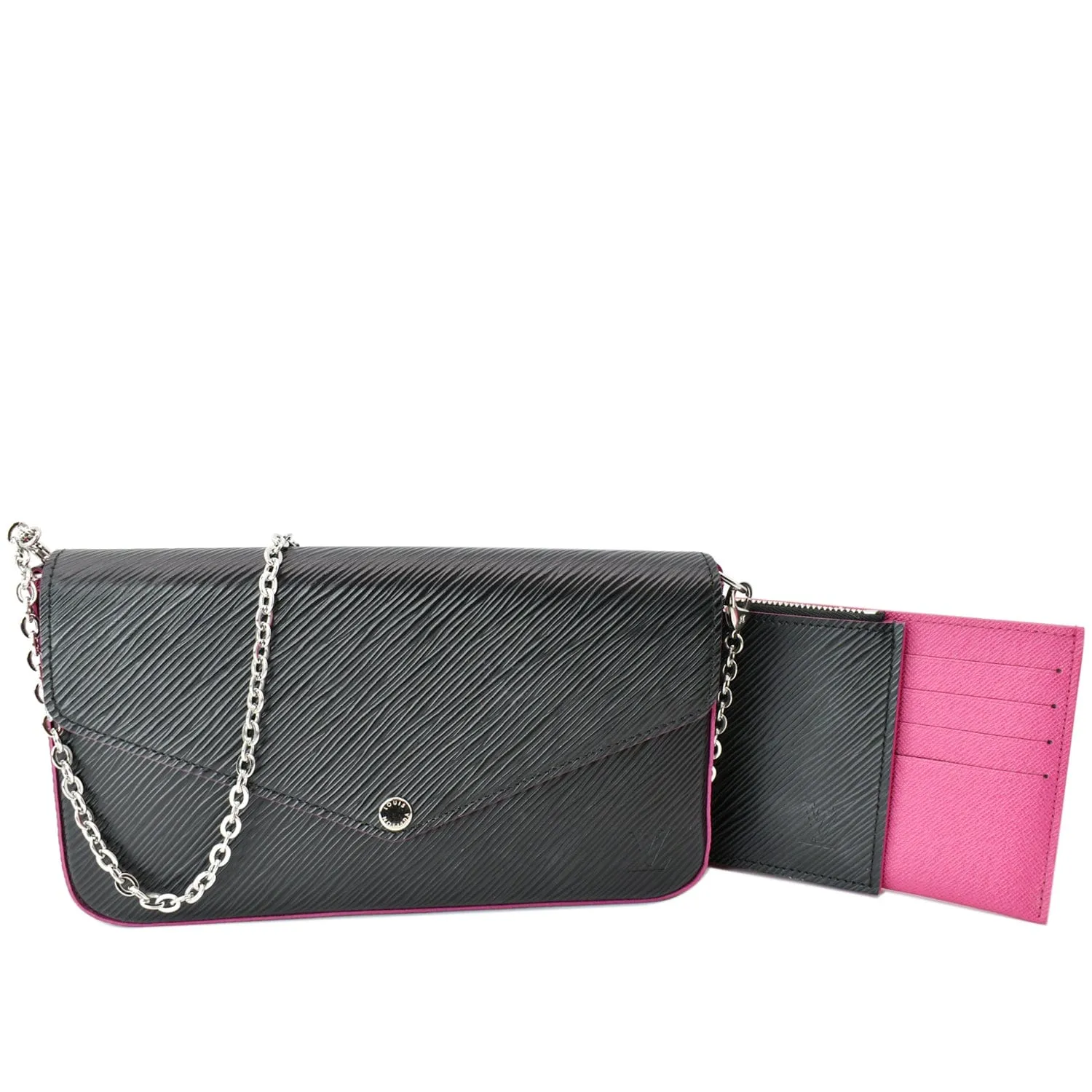 LOUIS VUITTON Felicie Pochette Epi Crossbody Bag Black