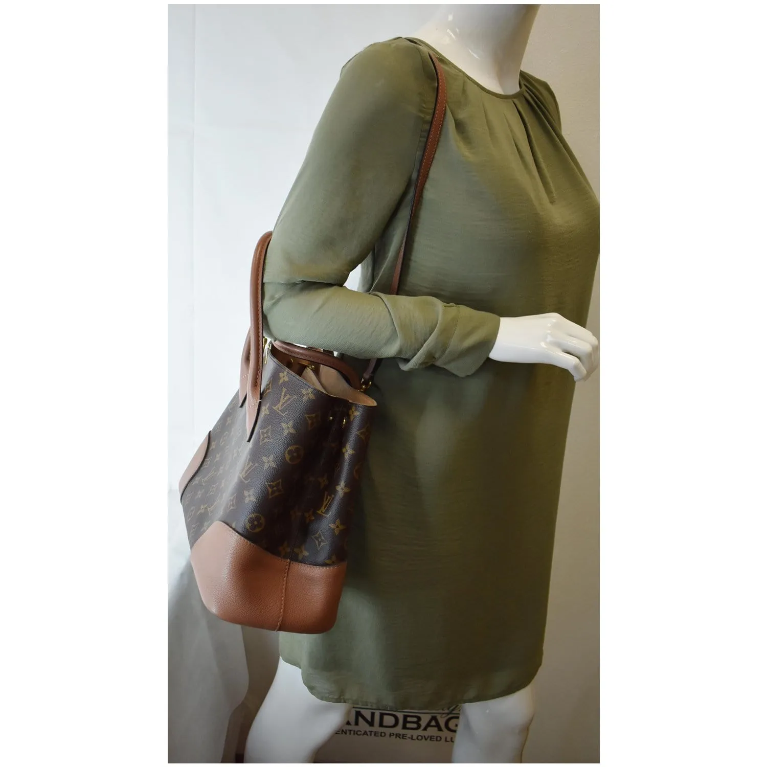 LOUIS VUITTON Flandrin Monogram Canvas Tote Shoulder Bag Brown - 15% OFF