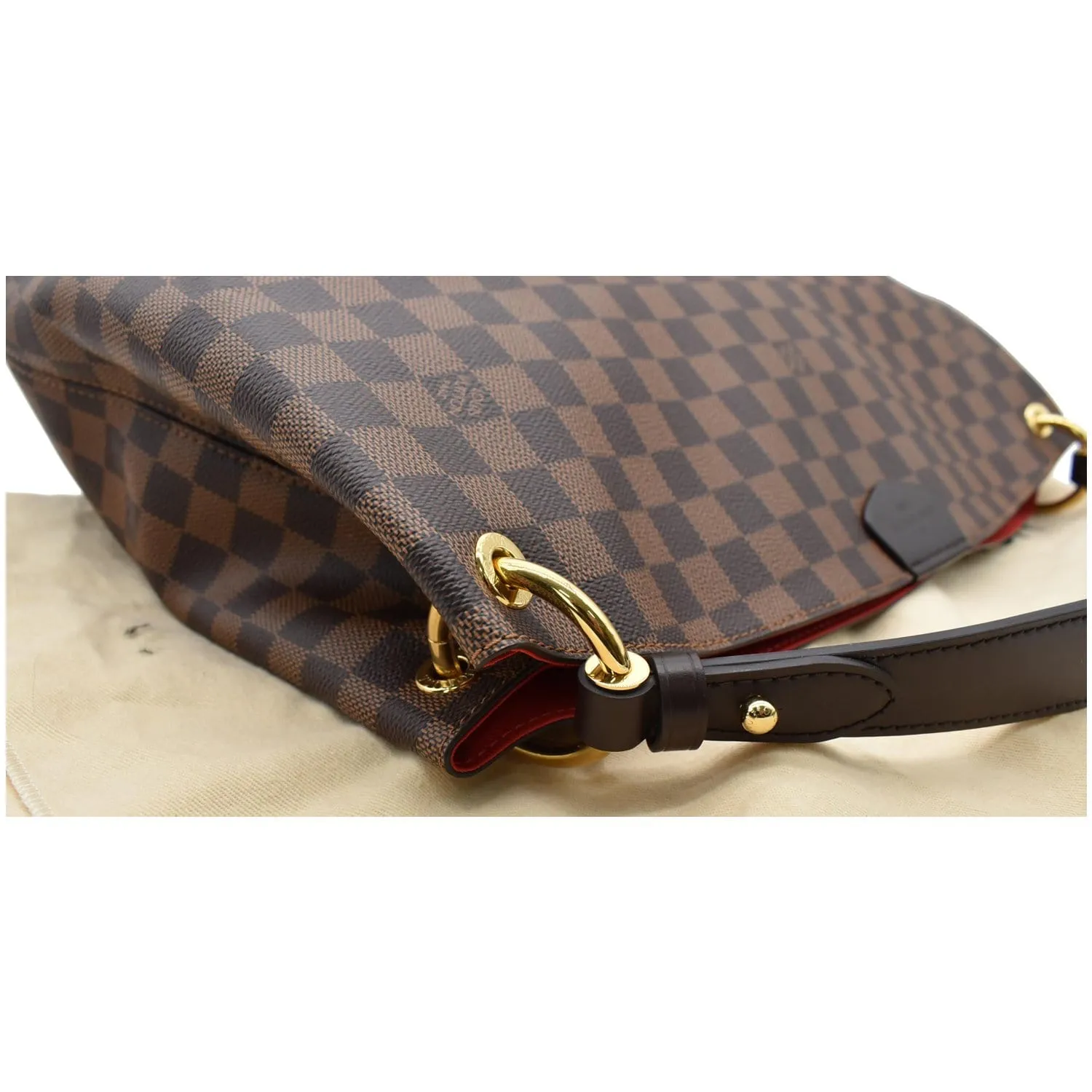 LOUIS VUITTON Graceful MM Damier Ebene Shoulder Bag Brown