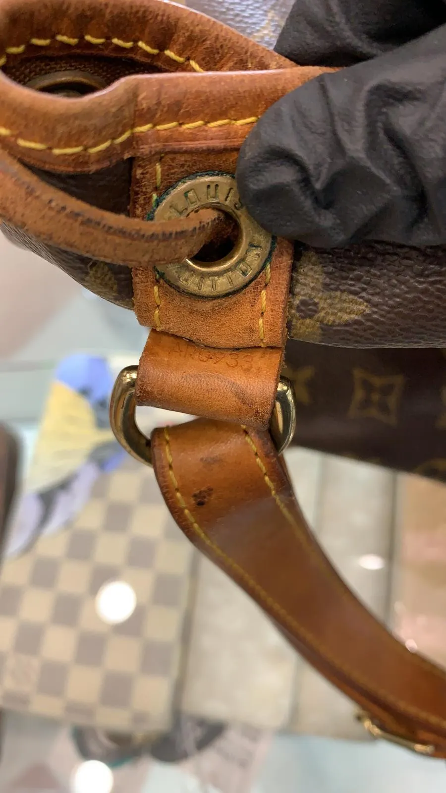 LOUIS VUITTON Large Noe Monogram Canvas Shoulder Bag Brown