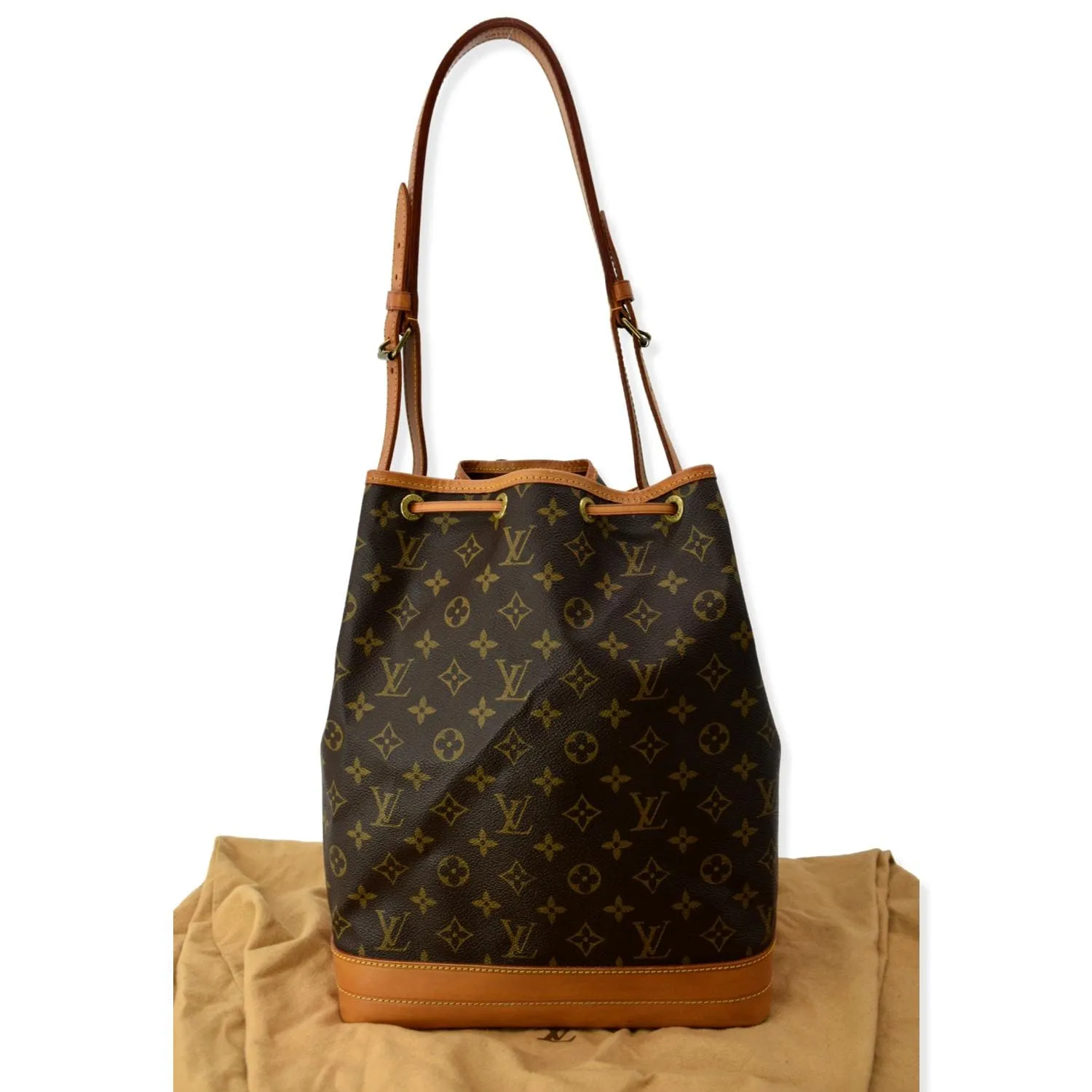 LOUIS VUITTON  Large Noe Monogram Canvas Shoulder Bag Brown